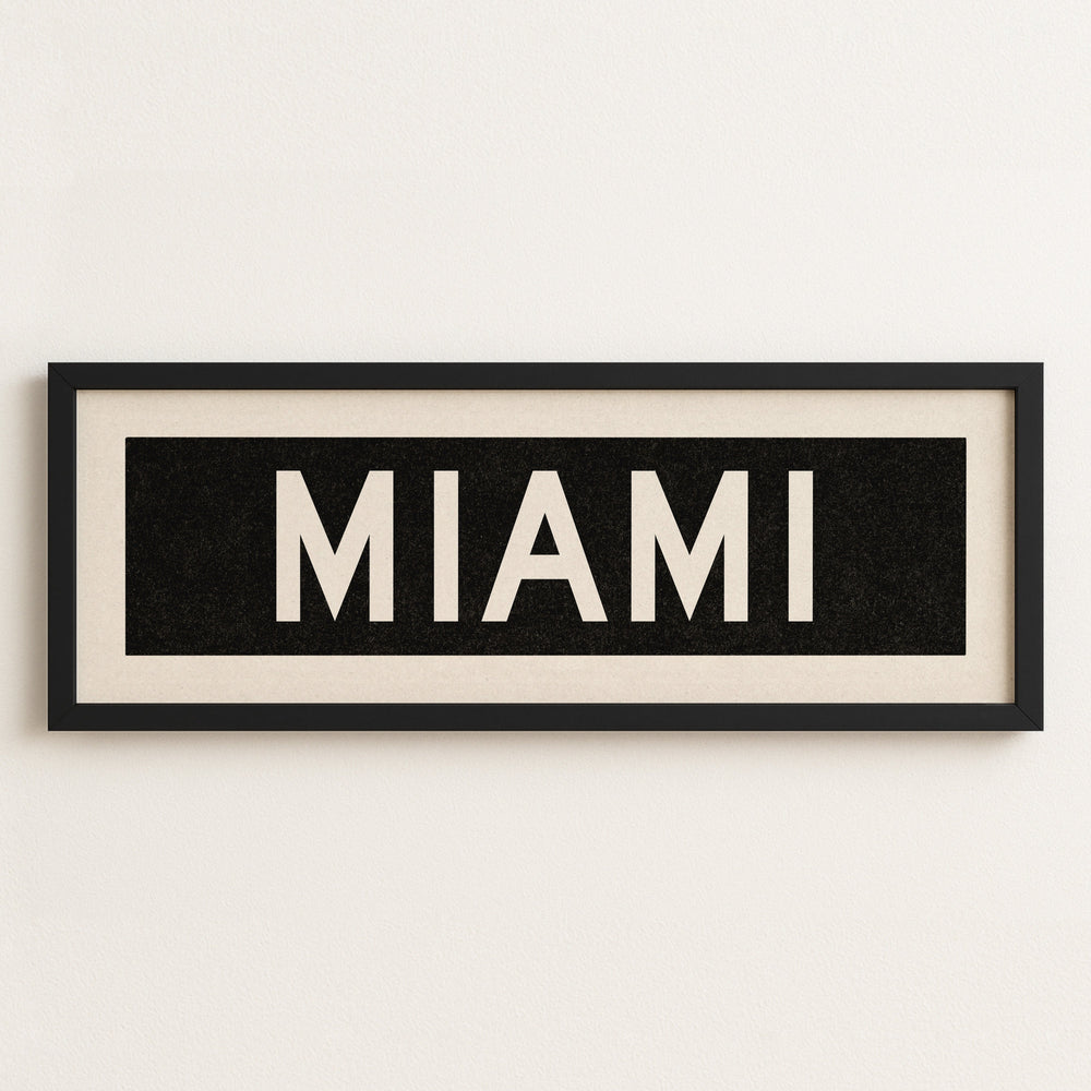 Framed Miami Florida Bus Scroll