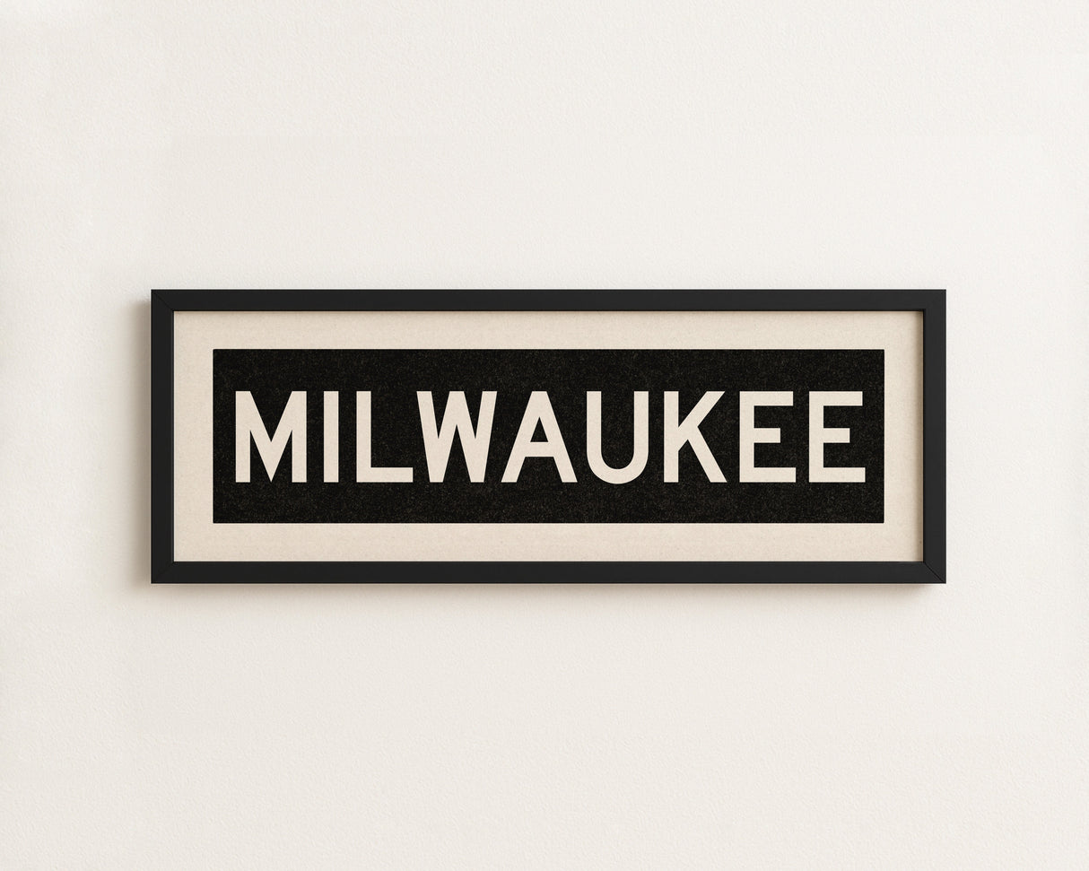 Framed Milwaukee Wisconsin Bus Scroll