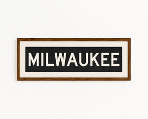 Framed Milwaukee Wisconsin Bus Scroll