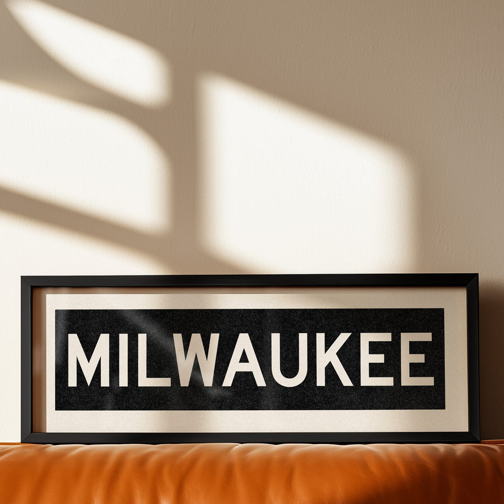 Framed Milwaukee Wisconsin Bus Scroll