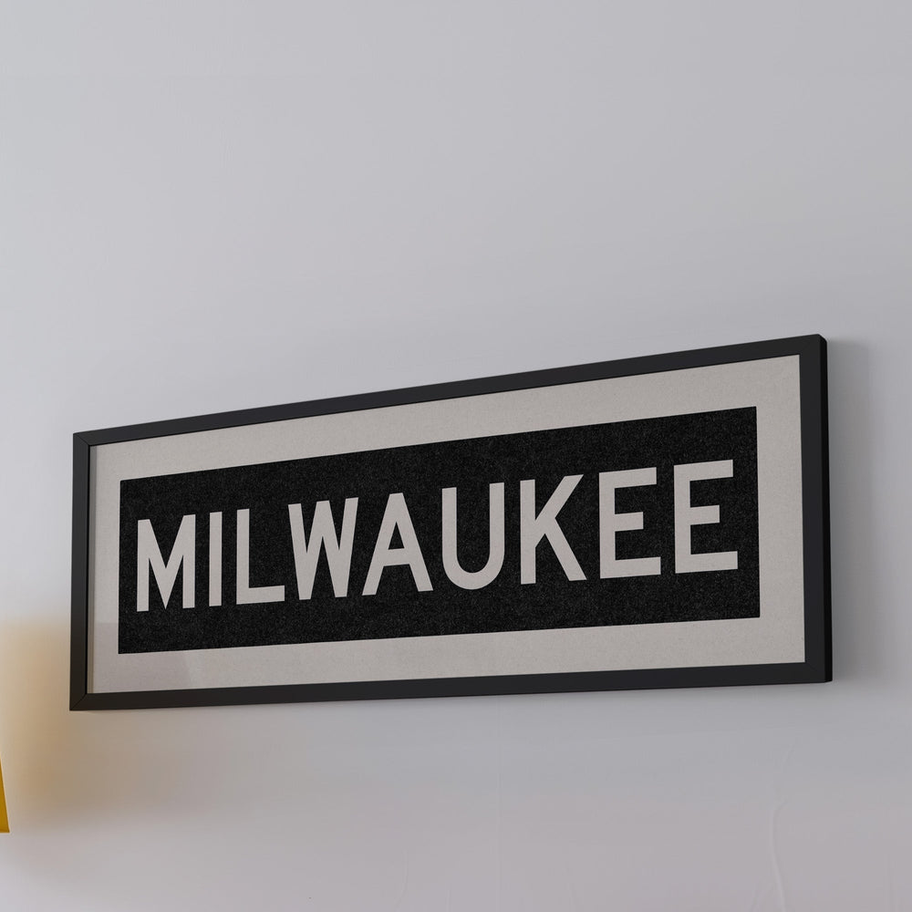 Framed Milwaukee Wisconsin Bus Scroll
