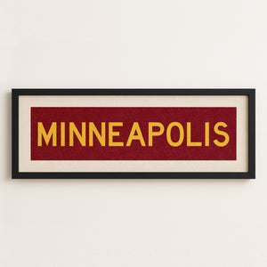 Framed Minneapolis Maroon Bus Scroll