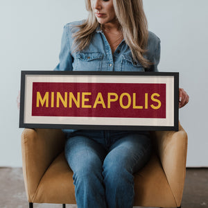 Framed Minneapolis Maroon Bus Scroll
