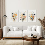 Neutral Watercolor Wildflower Art Prints Set