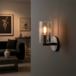 Industrial Glass Wall Sconce E12 Dimmable Modern Bathroom Light