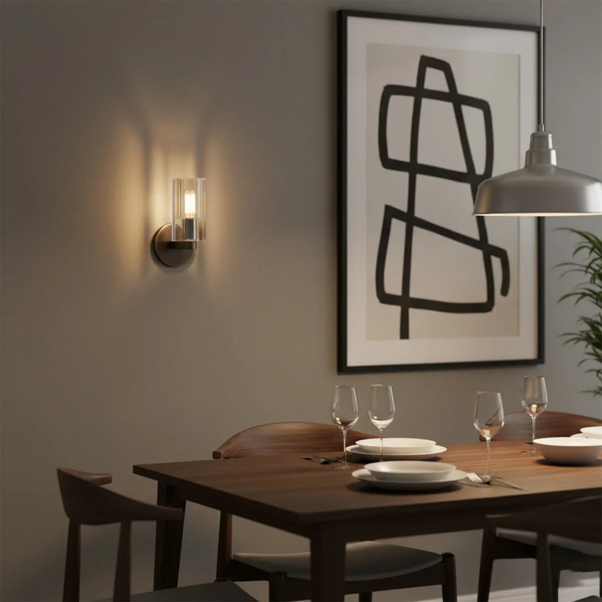 Industrial Glass Wall Sconce E12 Dimmable Modern Bathroom Light