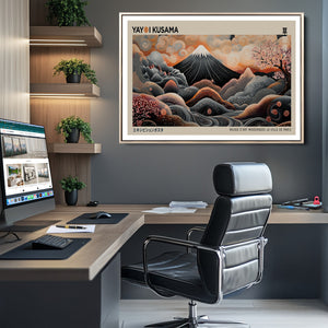 Modern Japanese Wall Art Canvas Print – Framed Yayoi Kusama