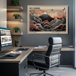 Modern Japanese Wall Art Canvas Print – Framed Yayoi Kusama