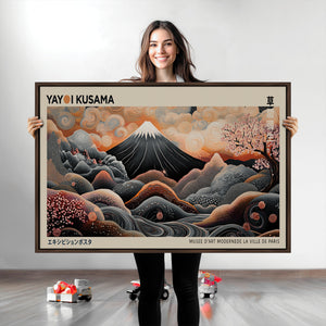 Modern Japanese Wall Art Canvas Print – Framed Yayoi Kusama