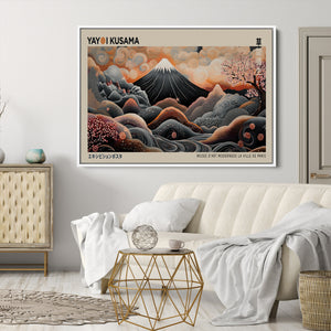Modern Japanese Wall Art Canvas Print – Framed Yayoi Kusama
