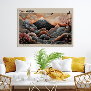 Modern Japanese Wall Art Canvas Print – Framed Yayoi Kusama
