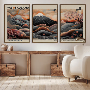 Modern Japanese Wall Art Canvas Print – Framed Yayoi Kusama