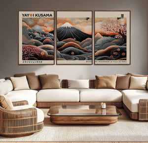 Modern Japanese Wall Art Canvas Print – Framed Yayoi Kusama