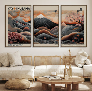 Modern Japanese Wall Art Canvas Print – Framed Yayoi Kusama