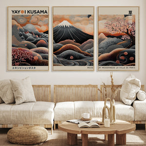 Modern Japanese Wall Art Canvas Print – Framed Yayoi Kusama