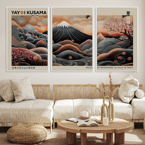 Modern Japanese Wall Art Canvas Print – Framed Yayoi Kusama