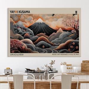 Modern Japanese Wall Art Canvas Print – Framed Yayoi Kusama