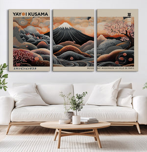 Modern Japanese Wall Art Canvas Print – Framed Yayoi Kusama