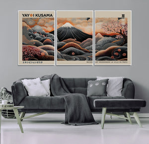 Modern Japanese Wall Art Canvas Print – Framed Yayoi Kusama