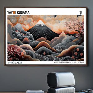 Modern Japanese Wall Art Canvas Print – Framed Yayoi Kusama