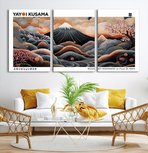 Modern Japanese Wall Art Canvas Print – Framed Yayoi Kusama