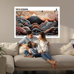Modern Japanese Wall Art Canvas Print – Framed Yayoi Kusama