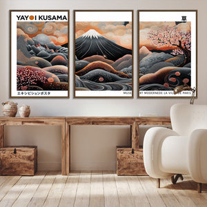 Modern Japanese Wall Art Canvas Print – Framed Yayoi Kusama