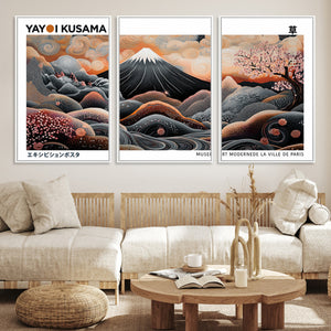 Modern Japanese Wall Art Canvas Print – Framed Yayoi Kusama
