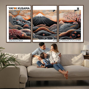 Modern Japanese Wall Art Canvas Print – Framed Yayoi Kusama