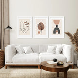 Boho Abstract Art Set of 3 - Modern Poster Bundle