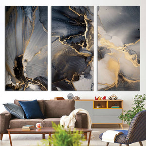 Modern Marble Fluid Effect Wall Art Abstract Canvas Wall Art