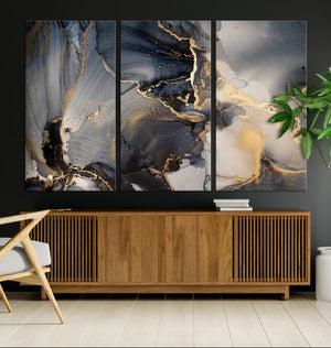 Modern Marble Fluid Effect Wall Art Abstract Canvas Wall Art