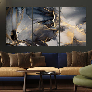 Modern Marble Fluid Effect Wall Art Abstract Canvas Wall Art