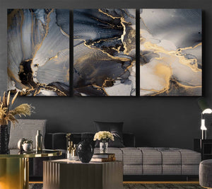 Modern Marble Fluid Effect Wall Art Abstract Canvas Wall Art