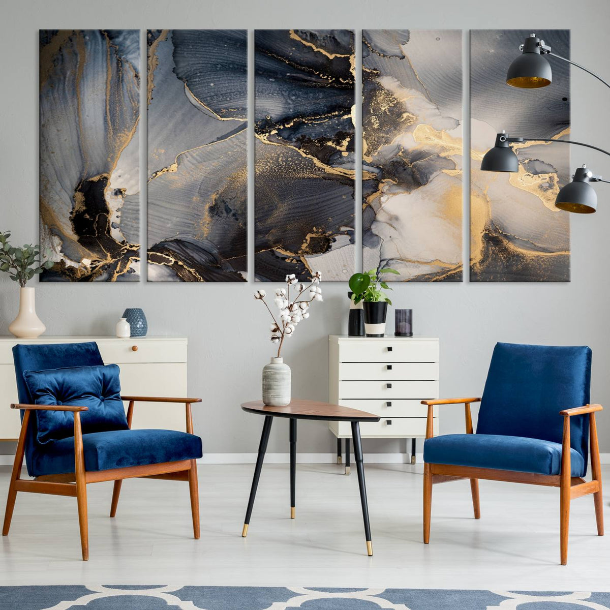 Modern Marble Fluid Effect Wall Art Abstract Canvas Wall Art