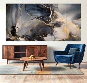 Modern Marble Fluid Effect Wall Art Abstract Canvas Wall Art