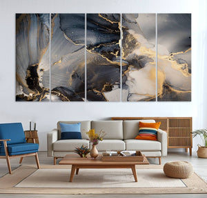 Modern Marble Fluid Effect Wall Art Abstract Canvas Wall Art