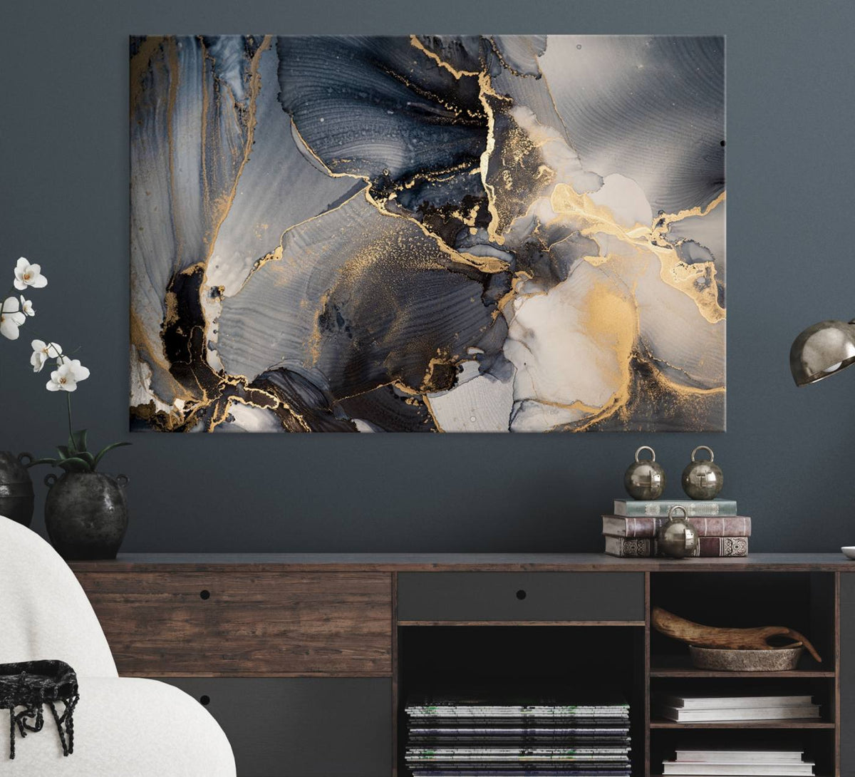 Modern Marble Fluid Effect Wall Art Abstract Canvas Wall Art