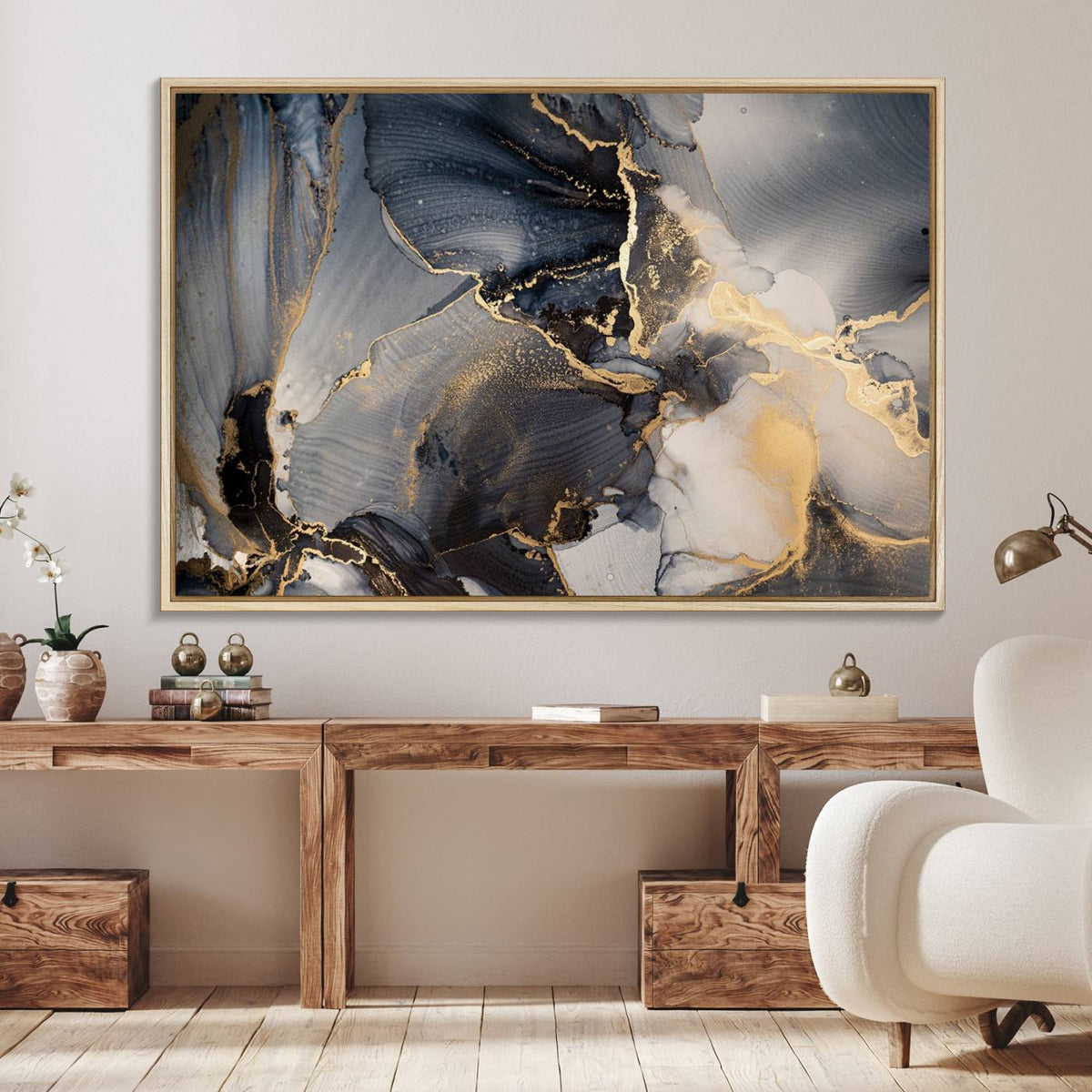 Modern Marble Fluid Effect Wall Art Abstract Canvas Wall Art