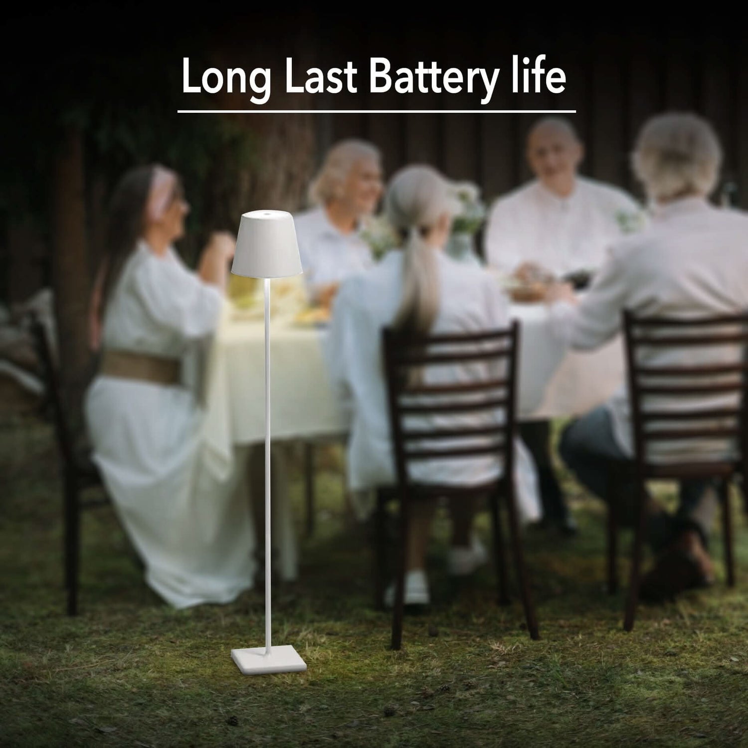 Modern Wireless LED Floor Lamp with Touch Dimmer Rechargeable Indoor Outdoor IP54