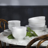 Mont Blanc 16 Piece Classic Rim Shape Double Bowl Dinnerware Set Service For 4 - Euro Ceramica 