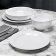 Mont Blanc 16 Piece Classic Rim Shape Double Bowl Dinnerware Set Service For 4 - Euro Ceramica 