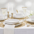 Mont Blanc 16 Piece Classic Rim Shape Double Bowl Dinnerware Set Service For 4 - Euro Ceramica 