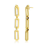 Cuba Chain Link Gold Plated Stainless Steel Earring with Gift Pouch