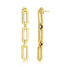 Cuba Chain Link Gold Plated Stainless Steel Earring with Gift Pouch