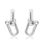 U-Shape Ball Chain Chunky Gold Plated Earring with Gift Pouch