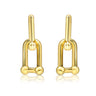 U-Shape Ball Chain Chunky Gold Plated Earring with Gift Pouch