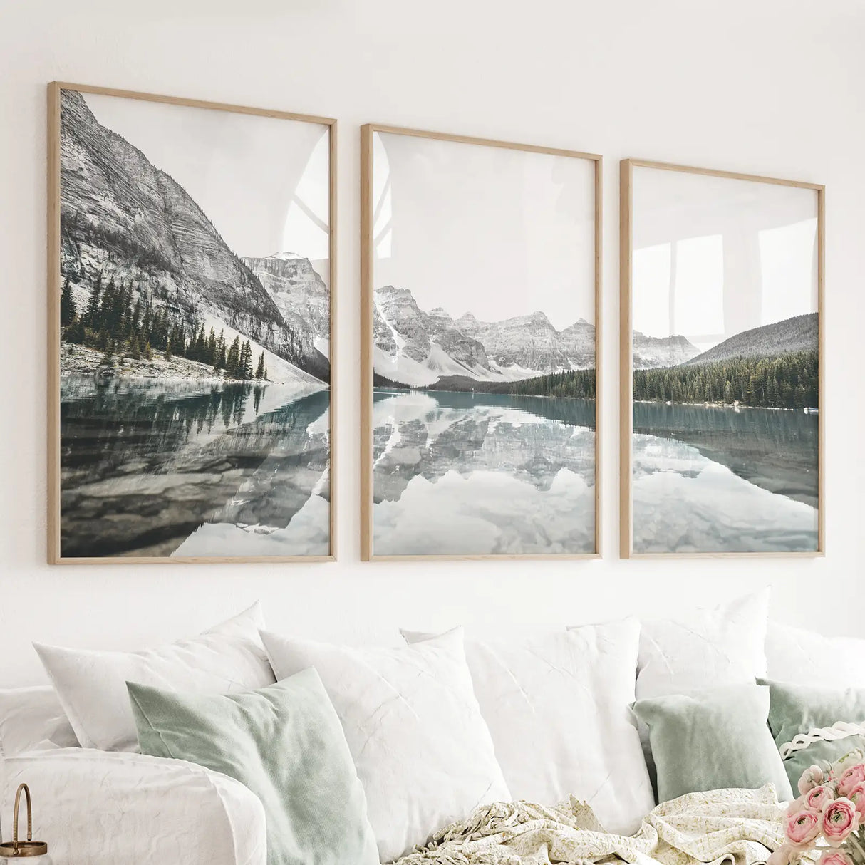 Moraine Lake Nature 3 Piece Wall Art. Nordic Mountain Prints – Tuesday ...