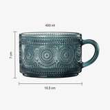 Tonal Hobnail Mug Glassware with Four Gold Spoons, Set of 4