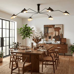 Arachnia | Suspended 3-Arm Ceiling Light with Rotating Reflectors, Black or White Finish